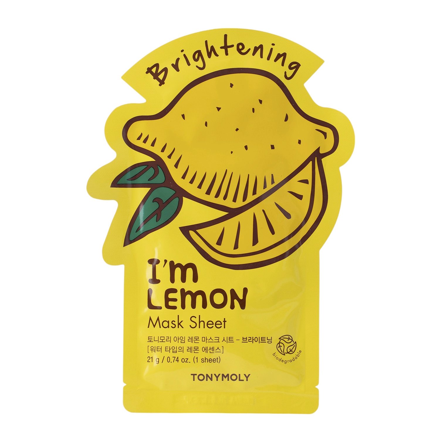 TonyMoly - I`m Real Lemon Mask Sheet Brightening - Rozjasňujúca plátienková maska - 1ks / 21ml